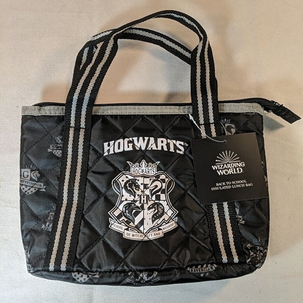 WB Wizarding World of Harry Potter Hogwarts Black Lunch Bag Box NEW Warner Bros